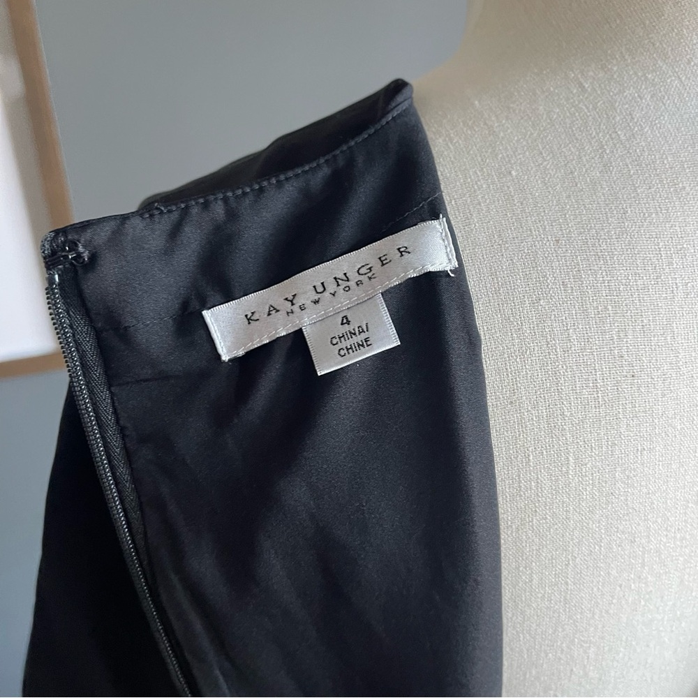 Kay Unger NWT Davina Walk-Thru Jumpsuit | Black Crepe Evening One-Piece (4) - Picture 11 of 12